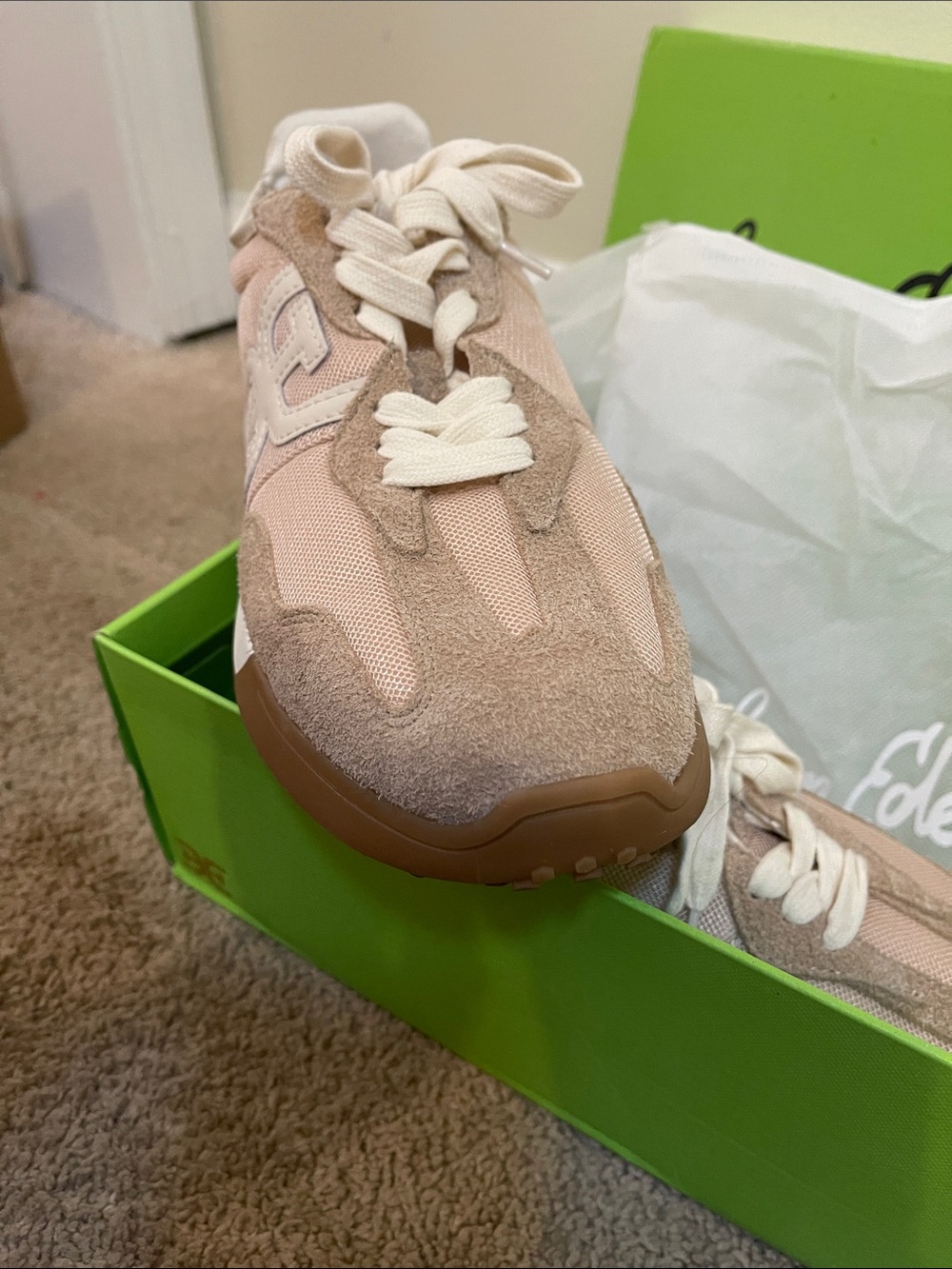 Sam Edelman Beige & Taupe Suede Mesh Sneakers Langley3 size 9 - Picture 9 of 10